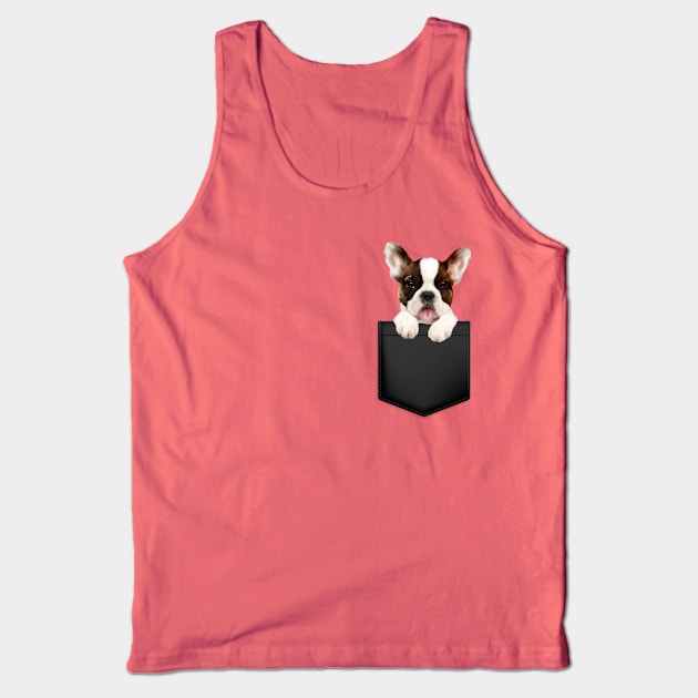 French Bulldog in Pocket Funny French Bulldog Tank Top by Mind Your Tee